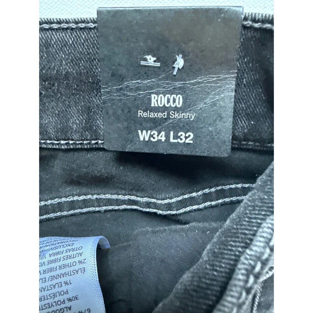 True Religion Rocco Relaxed Skinny Jeans Grey Gloomy Wash 34x32 NWT 701449